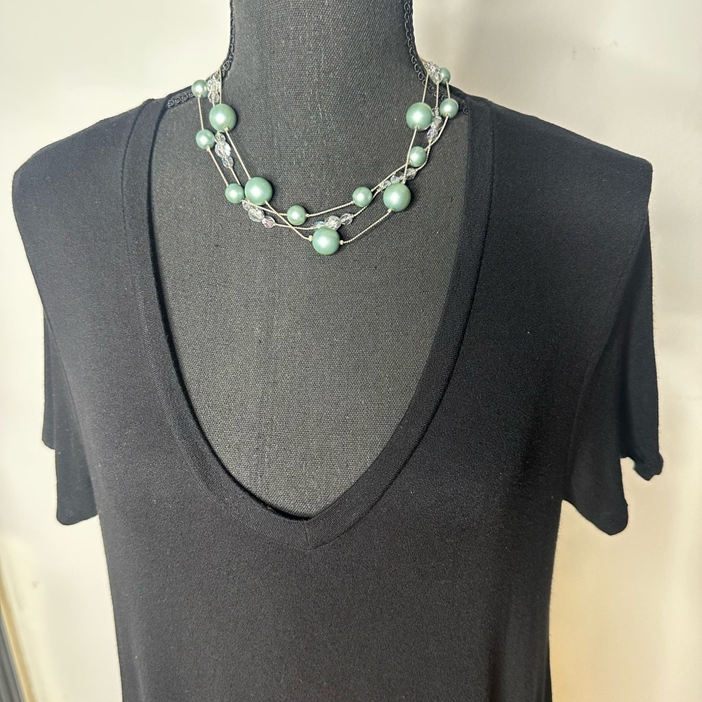 Zara Black Short Sleeve V-neck T-shirt Dress - Picture 6 of 14